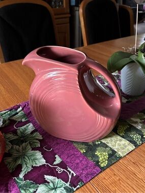 Original 1950s fiestaware Rose Large Disc Water Pitcher